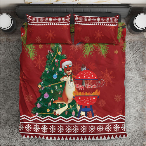 Australia Christmas In July Bedding Set Happy Chrissie Kangaroo Barbie
