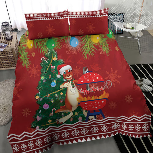 Australia Christmas In July Bedding Set Happy Chrissie Kangaroo Barbie