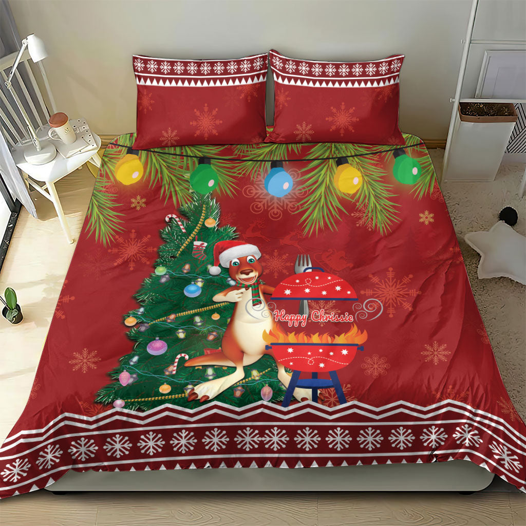 Australia Christmas In July Bedding Set Happy Chrissie Kangaroo Barbie