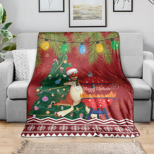 Australia Christmas In July Blanket Happy Chrissie Kangaroo Barbie