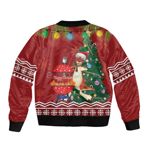 Australia Christmas In July Bomber Jacket Happy Chrissie Kangaroo Barbie