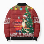 Australia Christmas In July Bomber Puffer Jacket Happy Chrissie Kangaroo Barbie