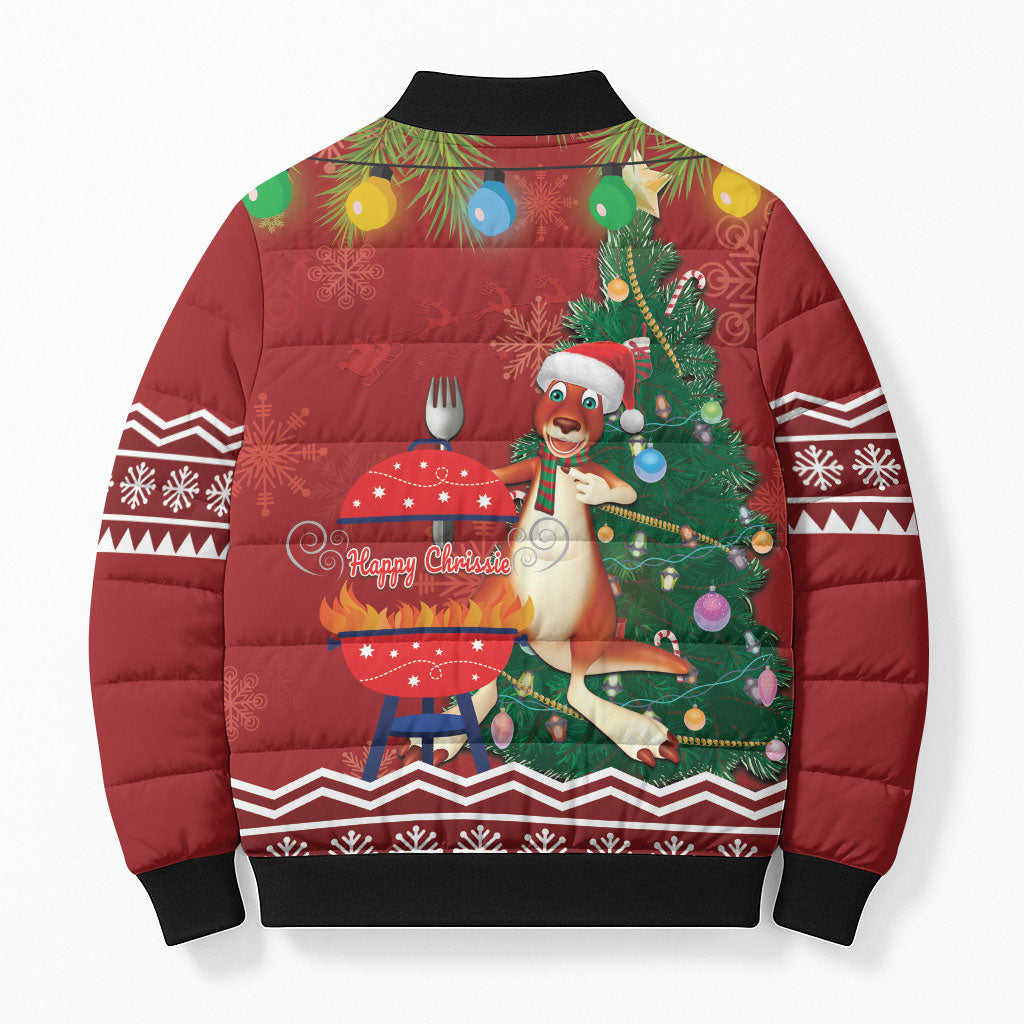 Australia Christmas In July Bomber Puffer Jacket Happy Chrissie Kangaroo Barbie