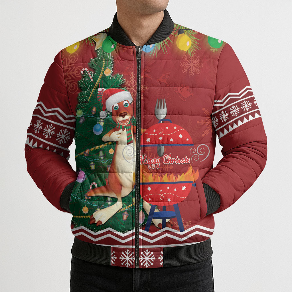 Australia Christmas In July Bomber Puffer Jacket Happy Chrissie Kangaroo Barbie