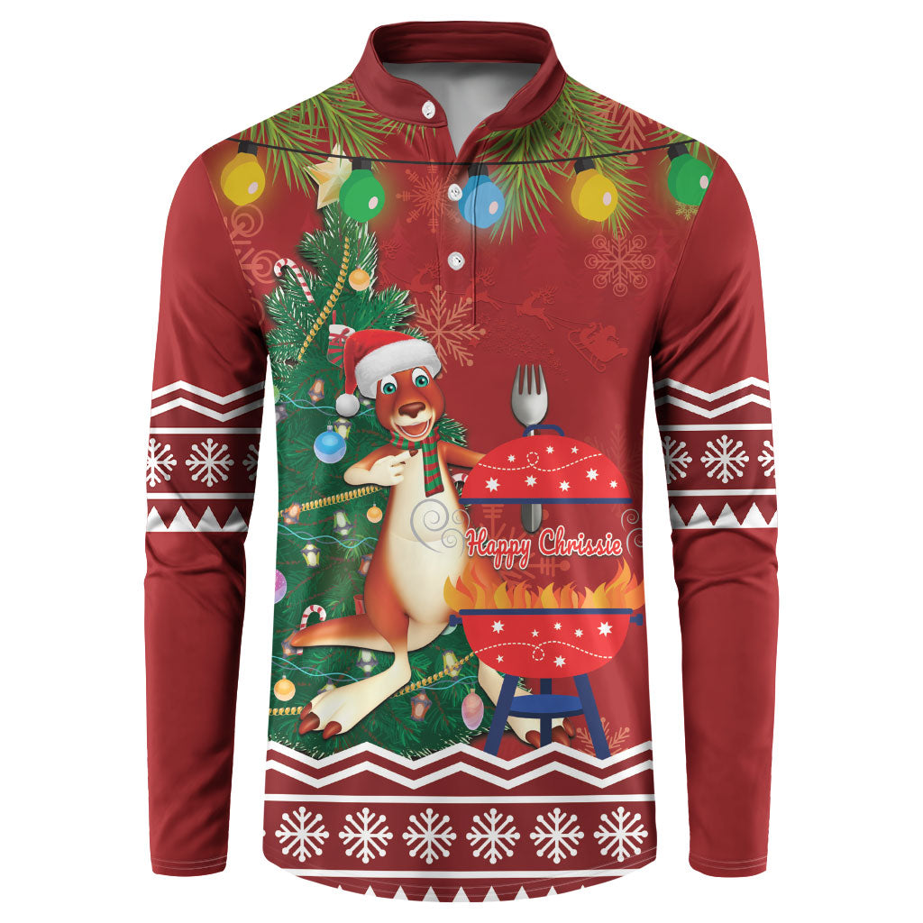 Australia Christmas In July Button Sweatshirt Happy Chrissie Kangaroo Barbie