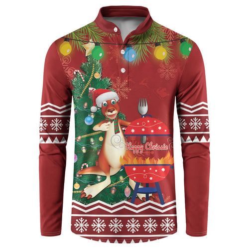 Australia Christmas In July Button Sweatshirt Happy Chrissie Kangaroo Barbie