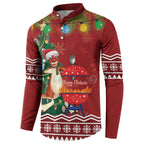 Australia Christmas In July Button Sweatshirt Happy Chrissie Kangaroo Barbie