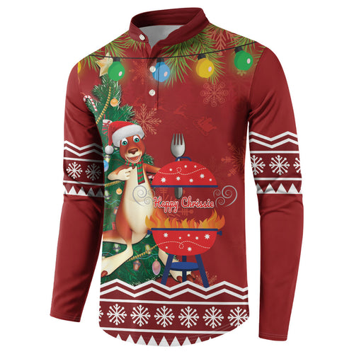 Australia Christmas In July Button Sweatshirt Happy Chrissie Kangaroo Barbie
