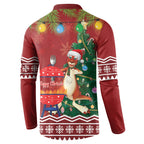 Australia Christmas In July Button Sweatshirt Happy Chrissie Kangaroo Barbie
