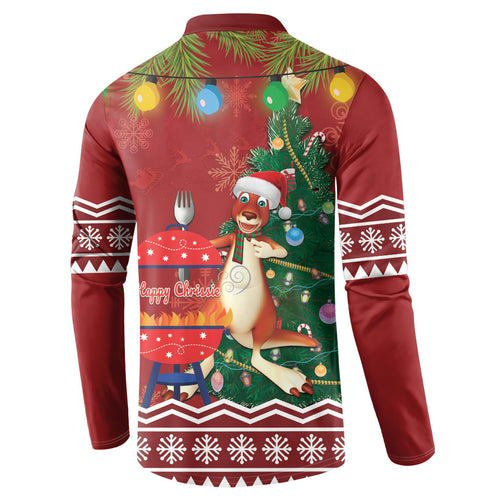 Australia Christmas In July Button Sweatshirt Happy Chrissie Kangaroo Barbie