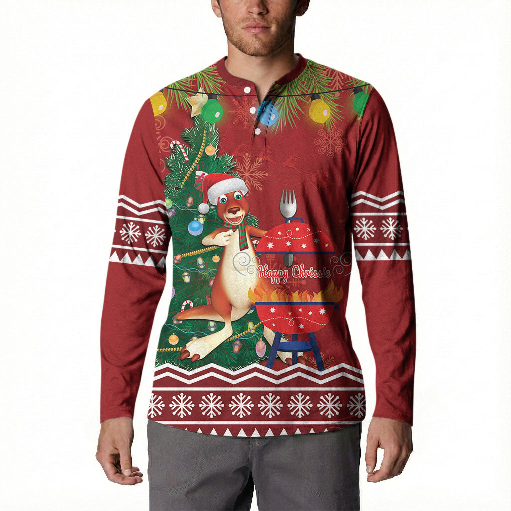 Australia Christmas In July Button Sweatshirt Happy Chrissie Kangaroo Barbie