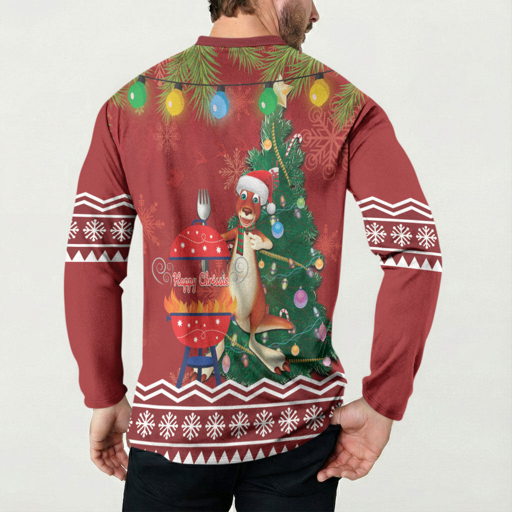 Australia Christmas In July Button Sweatshirt Happy Chrissie Kangaroo Barbie