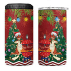 Australia Christmas In July 4 in 1 Can Cooler Tumbler Happy Chrissie Kangaroo Barbie