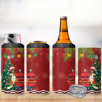Australia Christmas In July 4 in 1 Can Cooler Tumbler Happy Chrissie Kangaroo Barbie