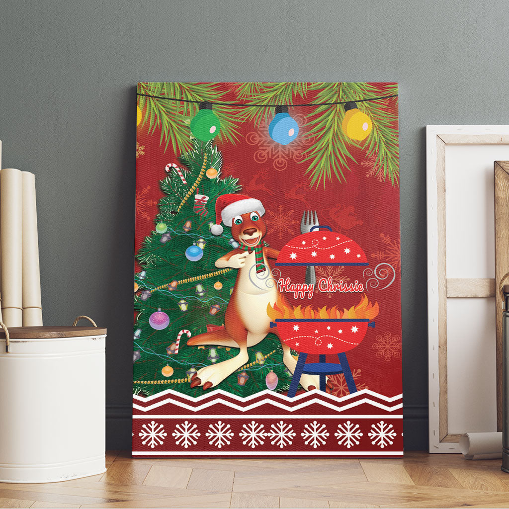 Australia Christmas In July Canvas Wall Art Happy Chrissie Kangaroo Barbie