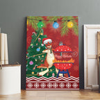 Australia Christmas In July Canvas Wall Art Happy Chrissie Kangaroo Barbie