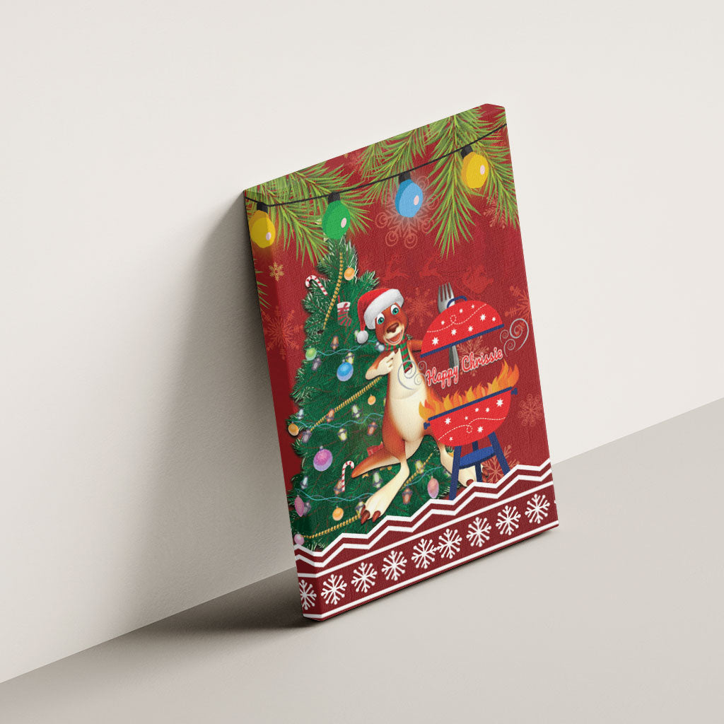 Australia Christmas In July Canvas Wall Art Happy Chrissie Kangaroo Barbie