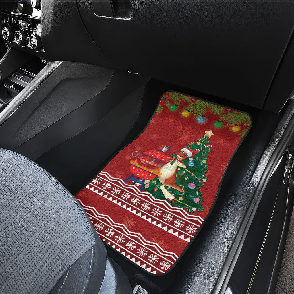 Australia Christmas In July Car Mats Happy Chrissie Kangaroo Barbie
