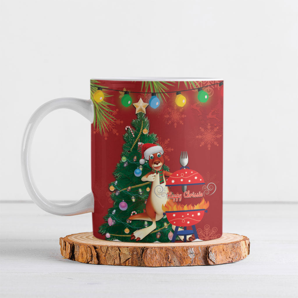 Australia Christmas In July Ceramic Mug Happy Chrissie Kangaroo Barbie