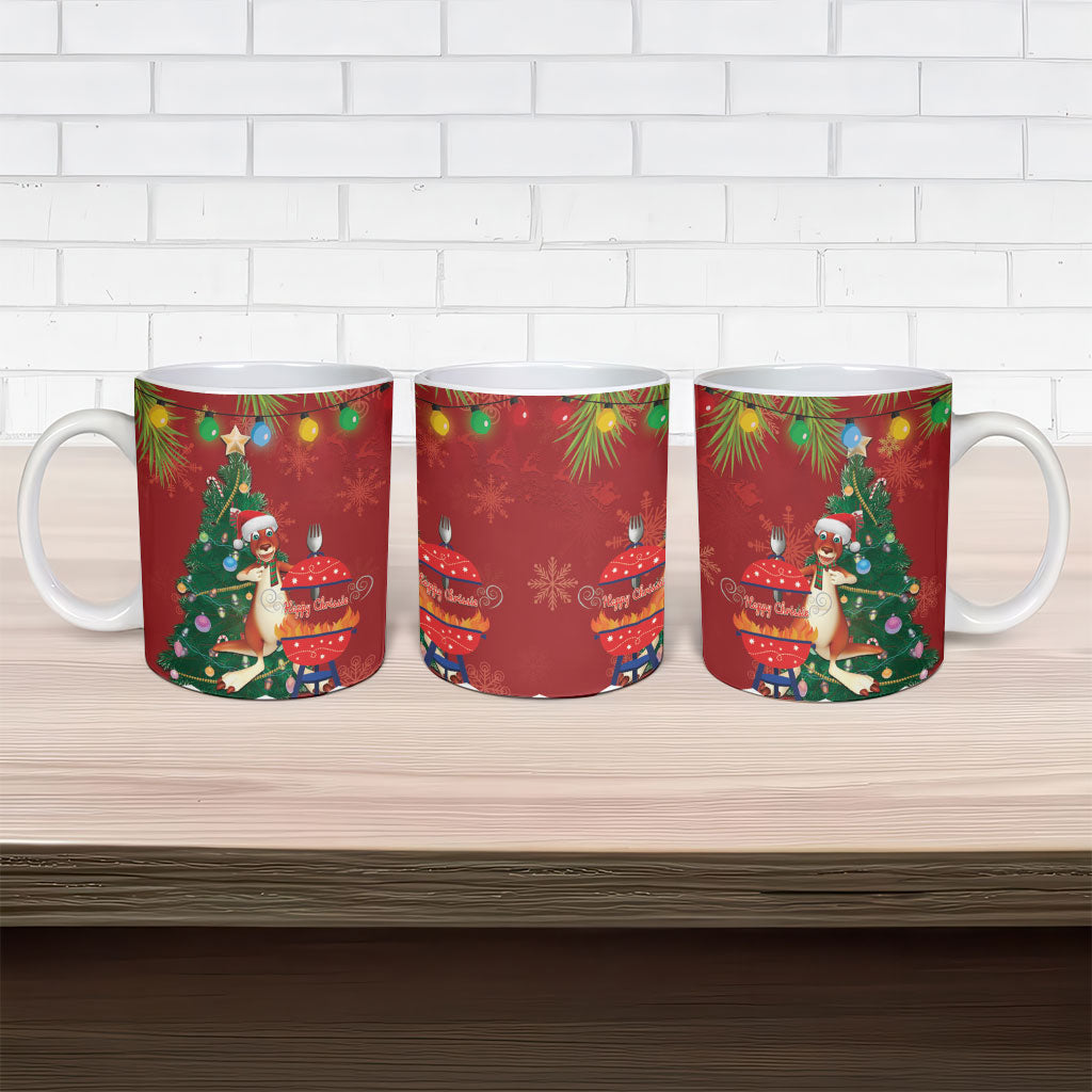 Australia Christmas In July Ceramic Mug Happy Chrissie Kangaroo Barbie