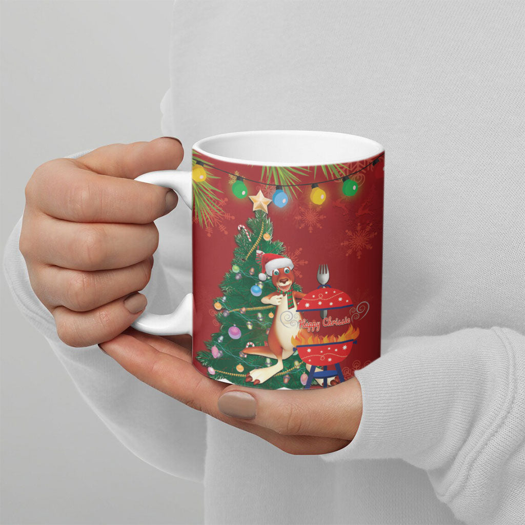 Australia Christmas In July Ceramic Mug Happy Chrissie Kangaroo Barbie