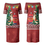 Australia Christmas In July Couples Matching Puletasi and Hawaiian Shirt Happy Chrissie Kangaroo Barbie LT22