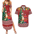 Australia Christmas In July Couples Matching Summer Maxi Dress and Hawaiian Shirt Happy Chrissie Kangaroo Barbie
