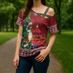 Australia Christmas In July Cross Shoulder Shirt Happy Chrissie Kangaroo Barbie