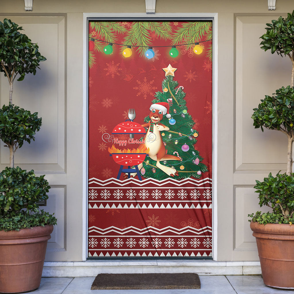 Australia Christmas In July Door Cover Happy Chrissie Kangaroo Barbie