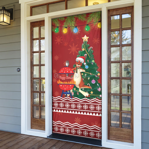 Australia Christmas In July Door Cover Happy Chrissie Kangaroo Barbie