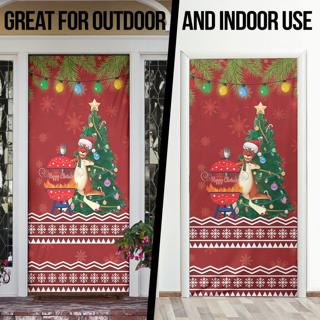 Australia Christmas In July Door Cover Happy Chrissie Kangaroo Barbie