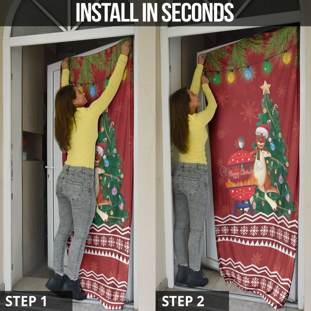 Australia Christmas In July Door Cover Happy Chrissie Kangaroo Barbie