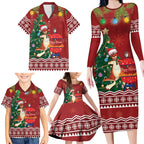Australia Christmas In July Family Matching Long Sleeve Bodycon Dress and Hawaiian Shirt Happy Chrissie Kangaroo Barbie