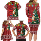 Australia Christmas In July Family Matching Long Sleeve Bodycon Dress and Hawaiian Shirt Happy Chrissie Kangaroo Barbie