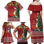 Australia Christmas In July Family Matching Off Shoulder Maxi Dress and Hawaiian Shirt Happy Chrissie Kangaroo Barbie