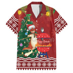 Australia Christmas In July Family Matching Off Shoulder Short Dress and Hawaiian Shirt Happy Chrissie Kangaroo Barbie