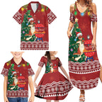 Australia Christmas In July Family Matching Summer Maxi Dress and Hawaiian Shirt Happy Chrissie Kangaroo Barbie