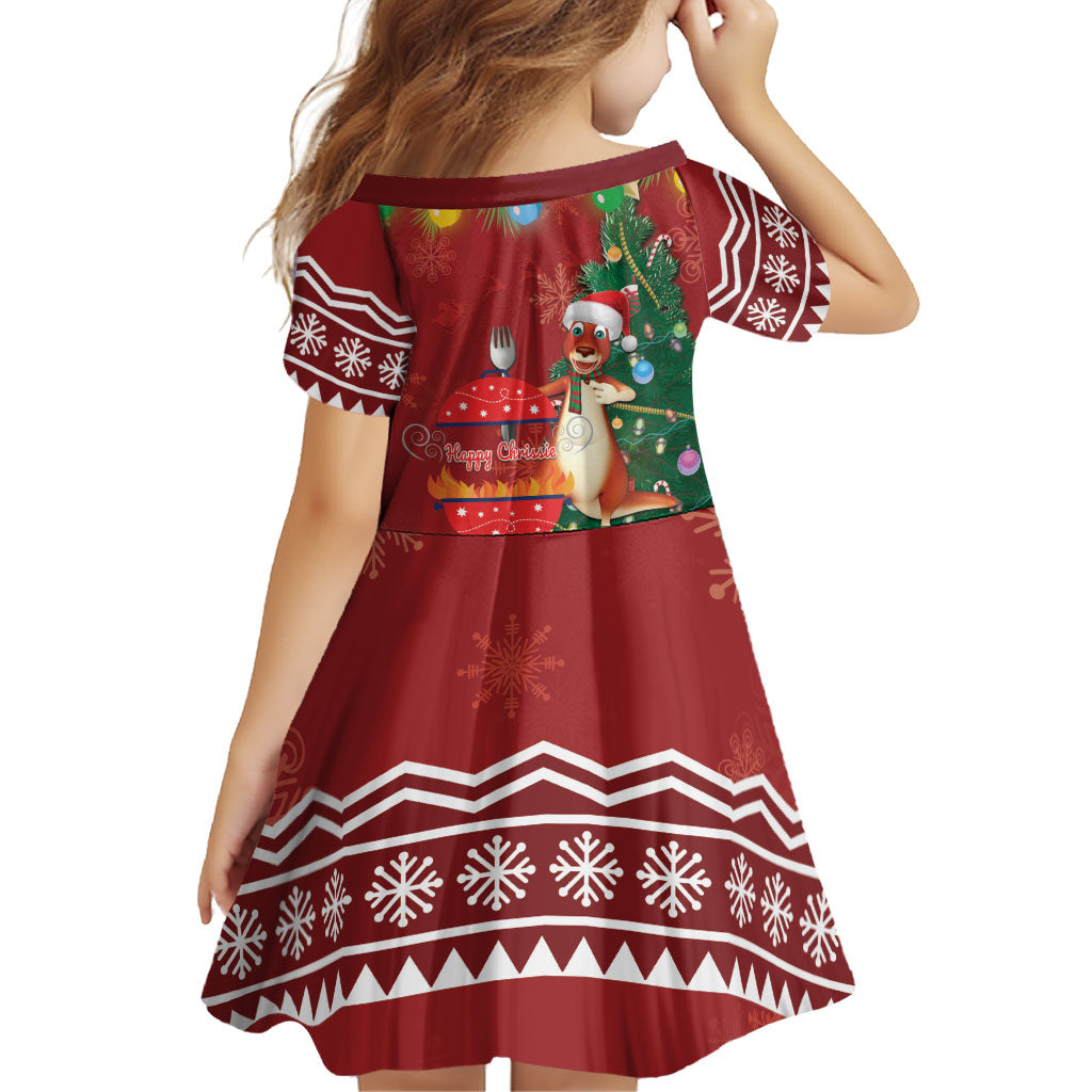 Australia Christmas In July Family Matching Summer Maxi Dress and Hawaiian Shirt Happy Chrissie Kangaroo Barbie