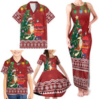 Australia Christmas In July Family Matching Tank Maxi Dress and Hawaiian Shirt Happy Chrissie Kangaroo Barbie