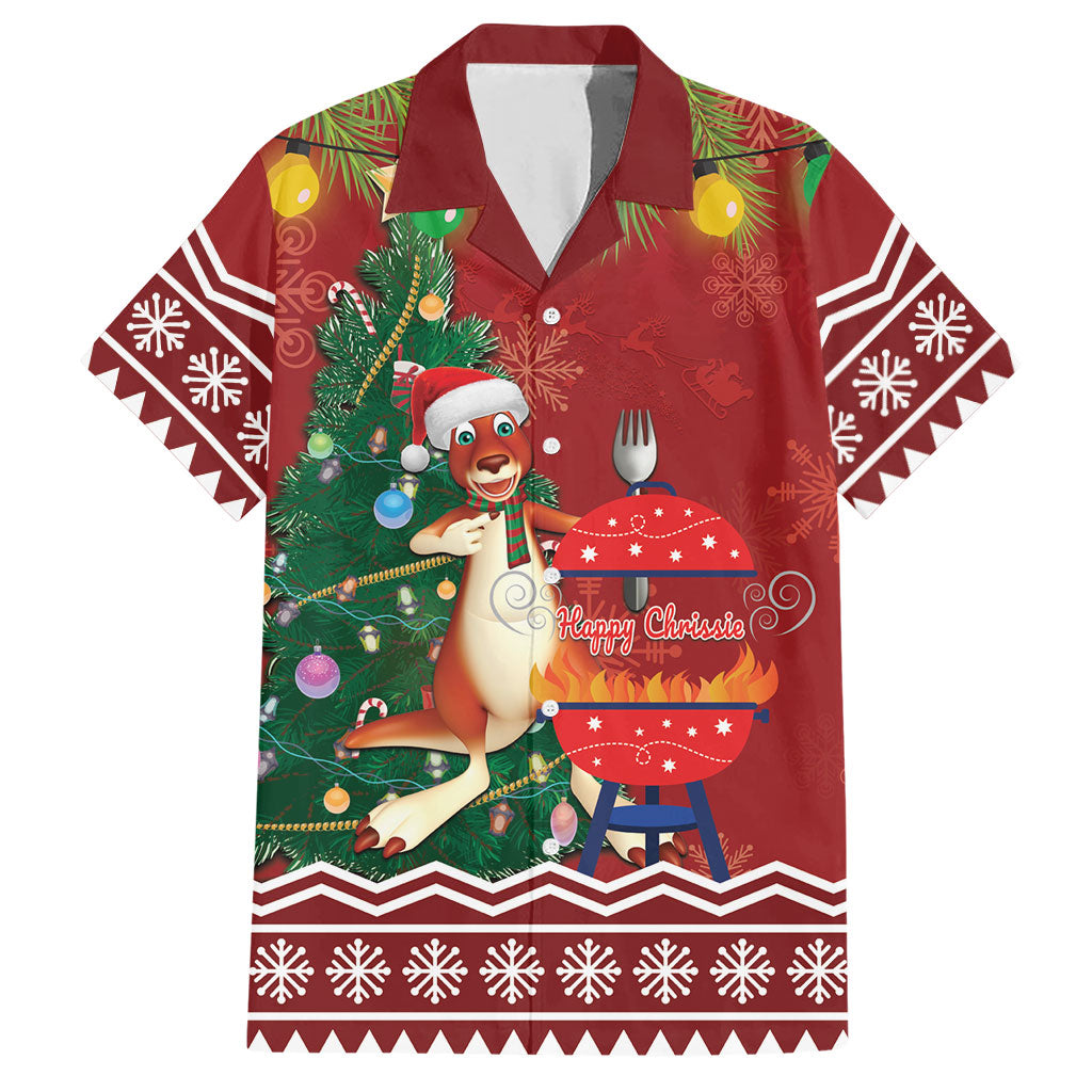 Australia Christmas In July Hawaiian Shirt Happy Chrissie Kangaroo Barbie