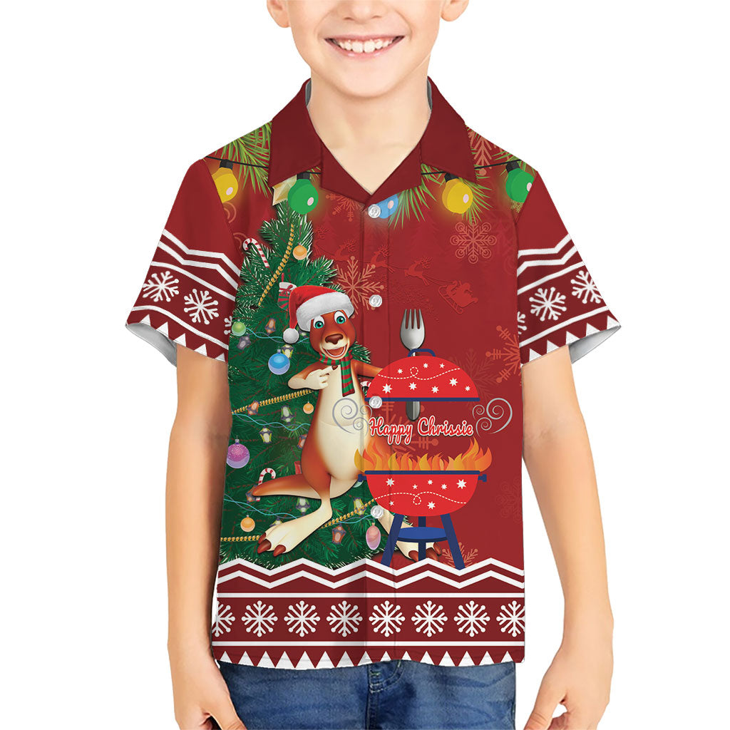 Australia Christmas In July Hawaiian Shirt Happy Chrissie Kangaroo Barbie