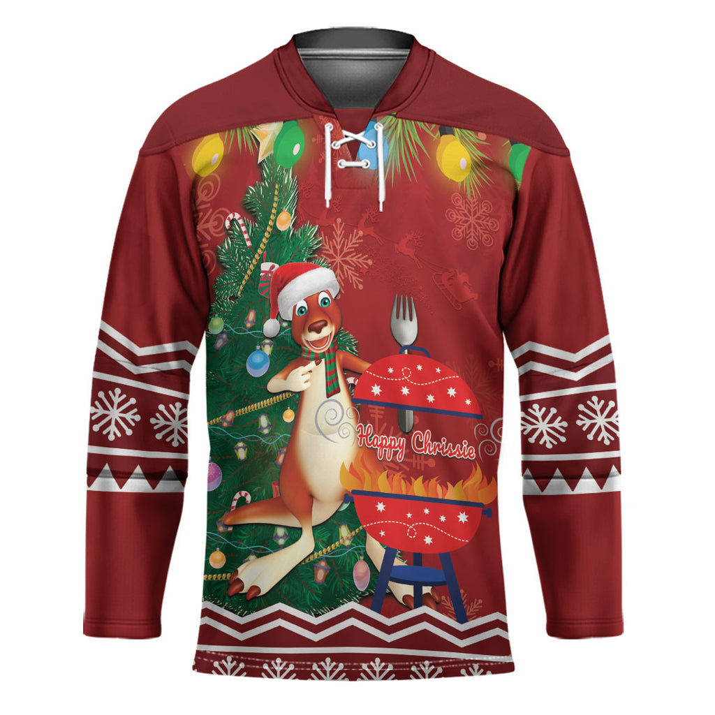Australia Christmas In July Hockey Jersey Happy Chrissie Kangaroo Barbie