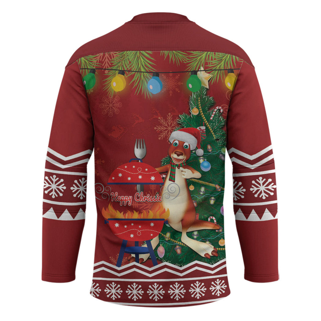 Australia Christmas In July Hockey Jersey Happy Chrissie Kangaroo Barbie