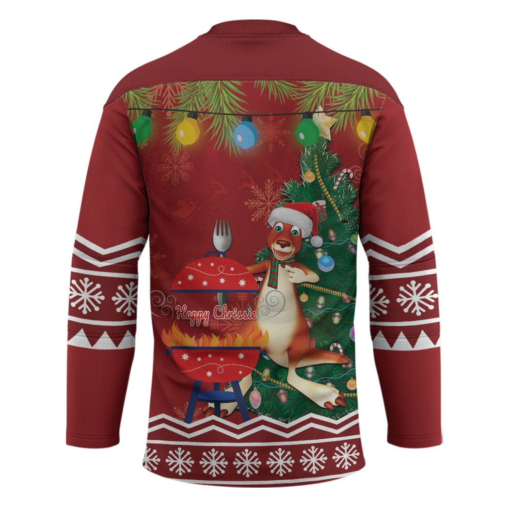 Australia Christmas In July Hockey Jersey Happy Chrissie Kangaroo Barbie
