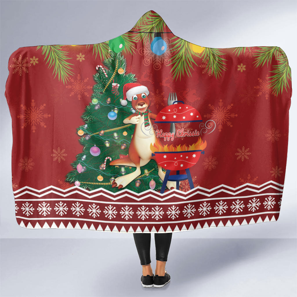 Australia Christmas In July Hooded Blanket Happy Chrissie Kangaroo Barbie