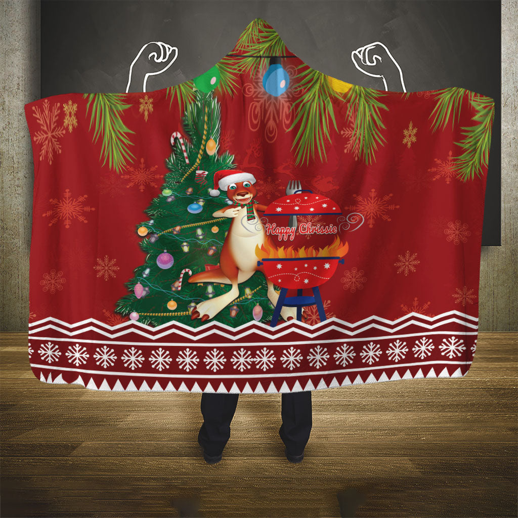 Australia Christmas In July Hooded Blanket Happy Chrissie Kangaroo Barbie
