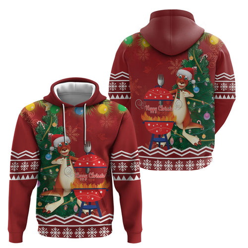 Australia Christmas In July Hoodie Happy Chrissie Kangaroo Barbie
