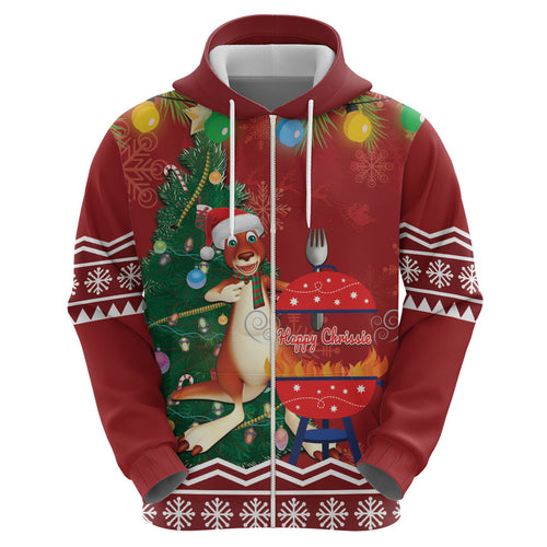 Australia Christmas In July Hoodie Happy Chrissie Kangaroo Barbie