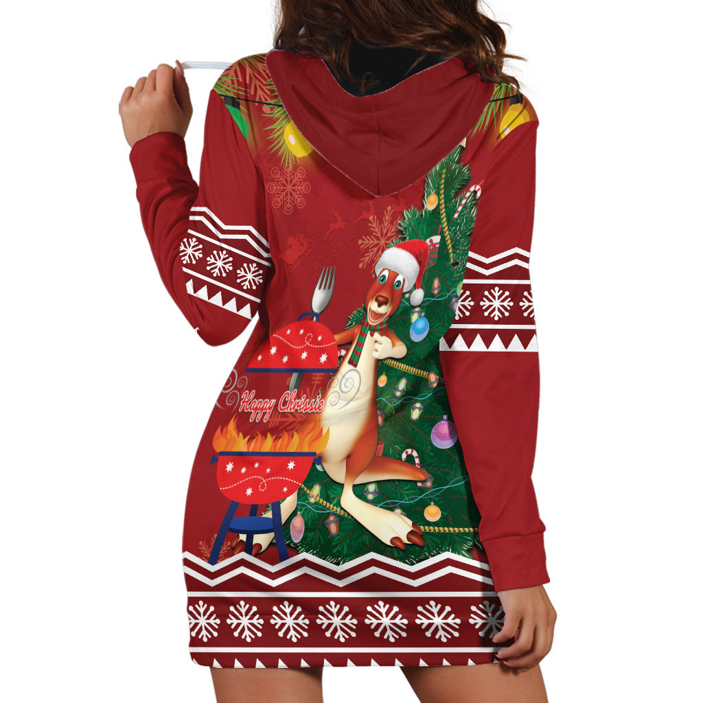 Australia Christmas In July Hoodie Dress Happy Chrissie Kangaroo Barbie
