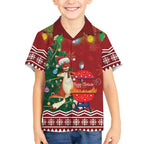 Australia Christmas In July Kid Hawaiian Shirt Happy Chrissie Kangaroo Barbie